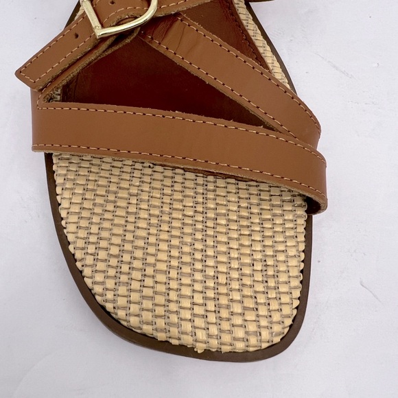 LOTTINI, VACCHETTA MULTI STRAP, BROWN LEATHER FLAT SANDALS, SIZE US 9.5 EU 41 - Picture 11 of 16